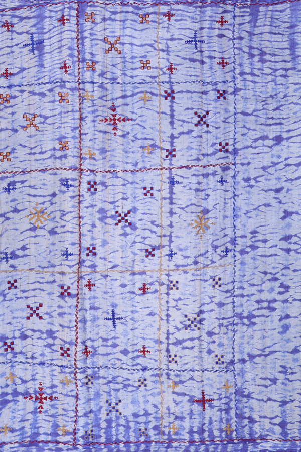 Tussar Silk Saree In Blue With Shibori Design