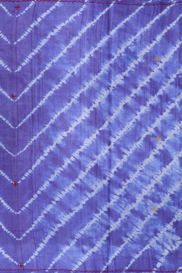 Tussar Silk Saree In Blue With Shibori Design