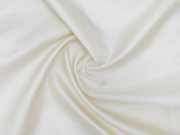 Jacquard Design White Kanchipuram Silk Blouse Material