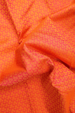 Jacquard Pattern Coral Orange Kanchipuram Silk Saree