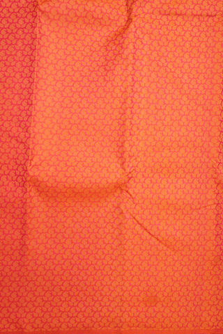 Jacquard Pattern Coral Orange Kanchipuram Silk Saree