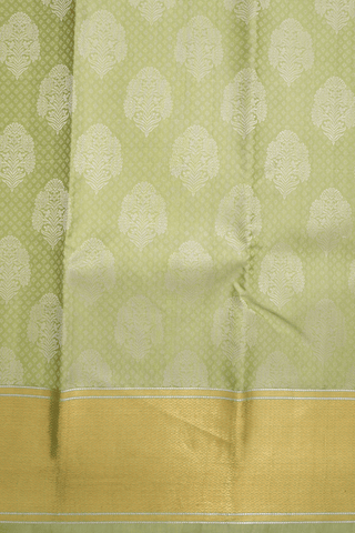 Jacquard Pattern Dusty Green Kanchipuram Silk Saree
