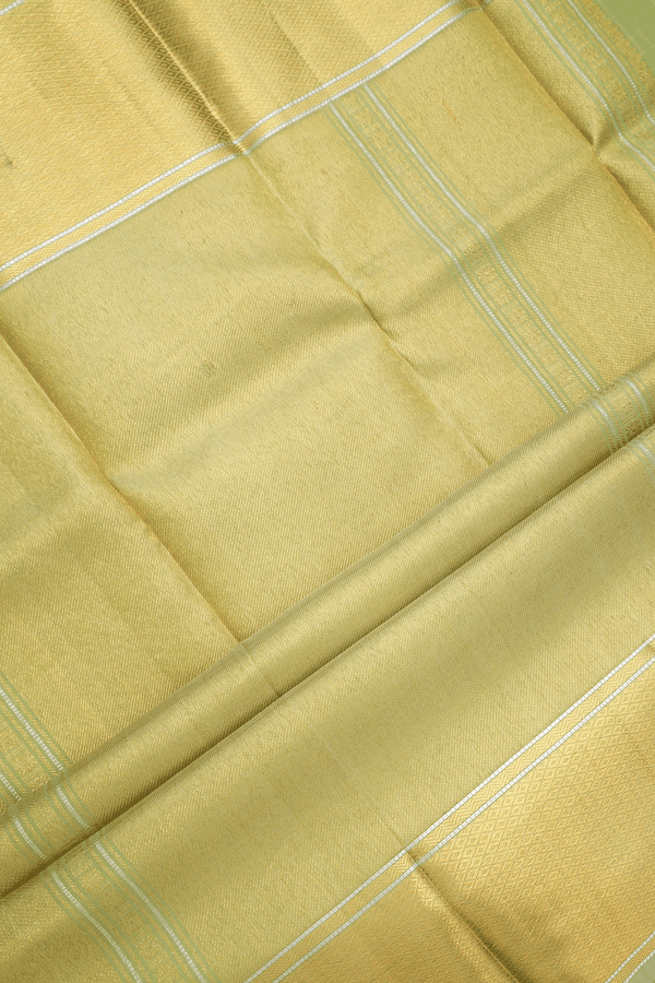 Jacquard Pattern Dusty Green Kanchipuram Silk Saree