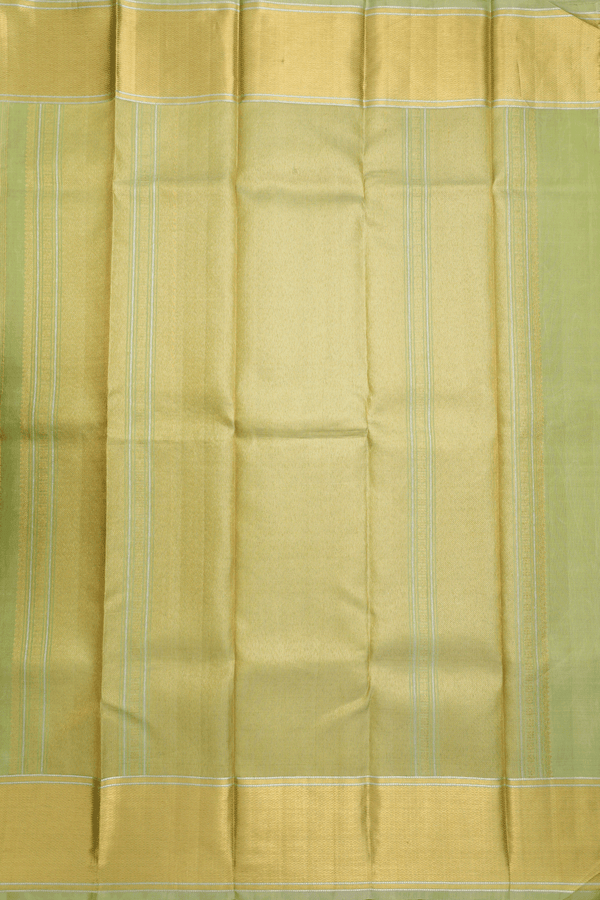 Jacquard Pattern Dusty Green Kanchipuram Silk Saree