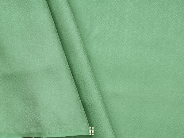 Jacquard Pattern Green Kanchipuram Silk Blouse Material