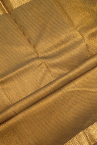 Jacquard Pattern Greenish Brown Kanchipuram Silk Saree
