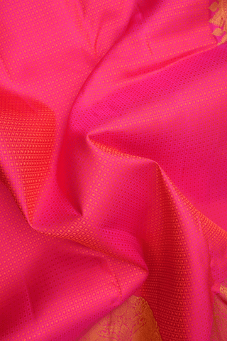 Jacquard Pattern Hot Pink Kanchipuram Silk Saree