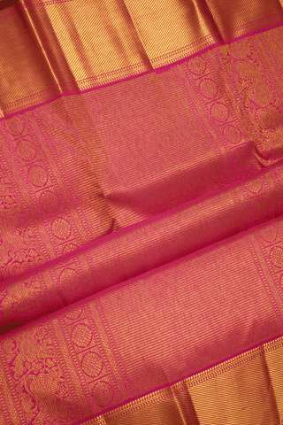 Jacquard Pattern Hot Pink Kanchipuram Silk Saree