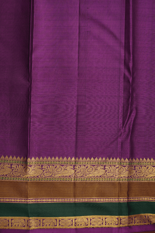 Jacquard Pattern Indigo Blue Kanchipuram Silk Saree