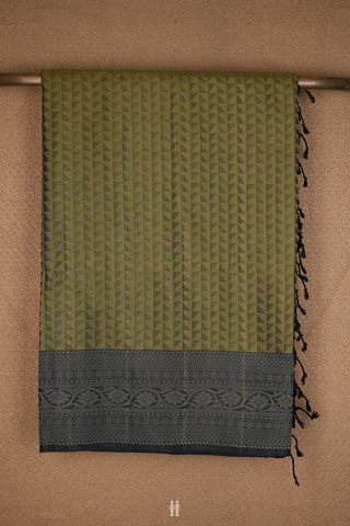 Jacquard Pattern Mehendi Green Soft Silk Saree