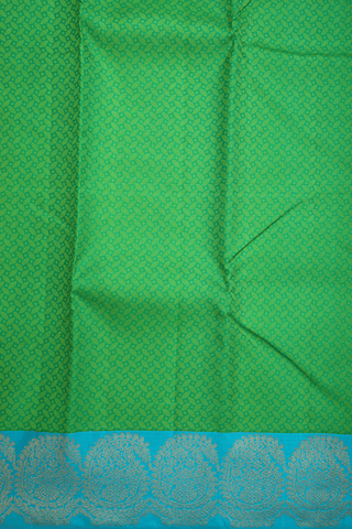 Jacquard Pattern Parrot Green Kanchipuram Silk Saree