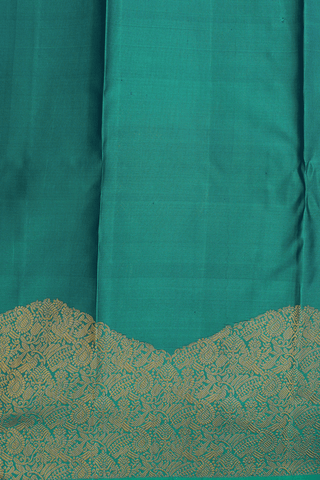 Jacquard Pattern Peacock Green Kanchipuram Silk Saree