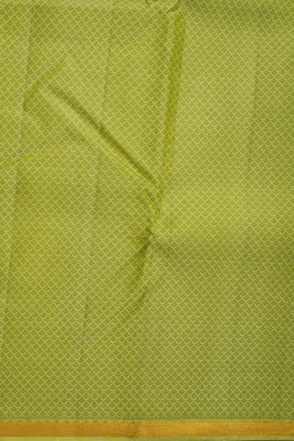 Jacquard Pattern Pear Green Kanchipuram Silk Saree