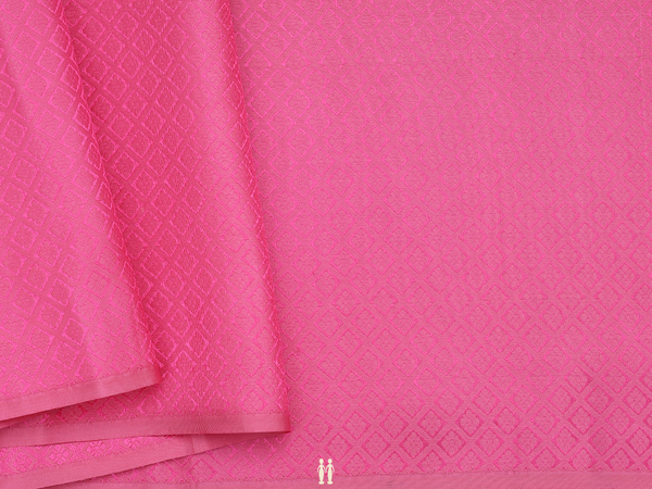 Jacquard Pattern Pink Kanchipuram Silk Blouse Material