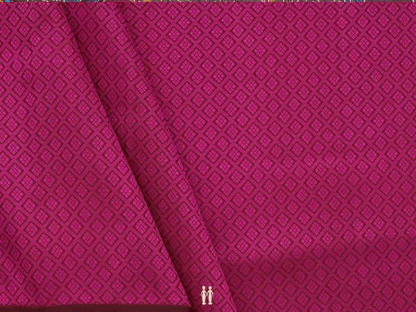 Jacquard Pattern Purple Kanchipuram Silk Blouse Material