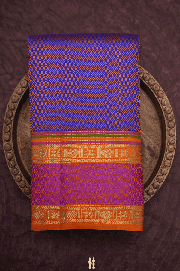 Jacquard Pattern Royal Blue Kanchipuram Silk Saree
