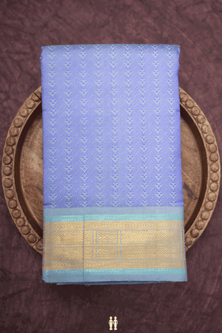 Jacquard Pattern Steel Blue Kanchipuram Silk Saree