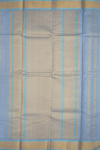Jacquard Pattern Steel Blue Kanchipuram Silk Saree