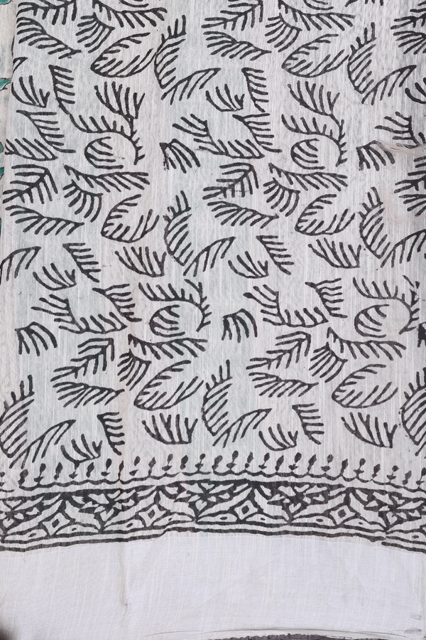 Jaipur Cotton Saree In Beige With Elephant Printed Design