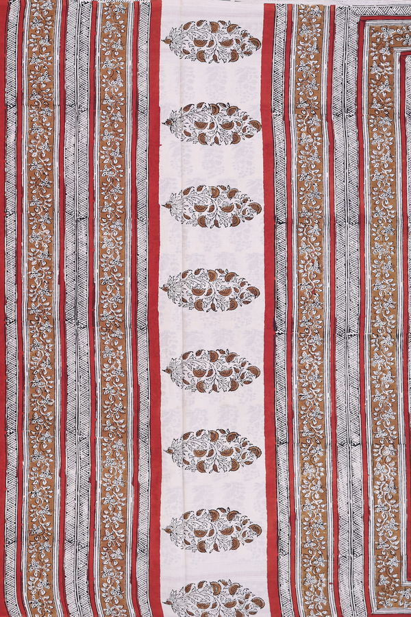 Jaipur Cotton Saree In Beige With Floral Printed Design
