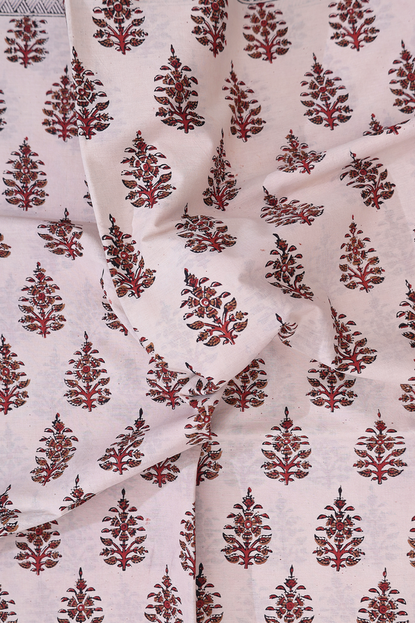 Jaipur Cotton Saree In Beige With Floral Printed Design