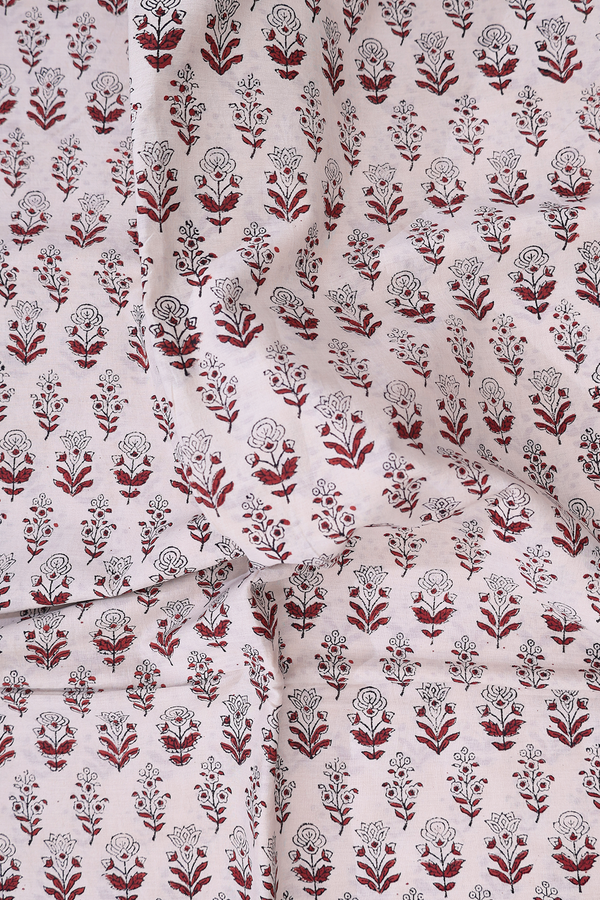 Jaipur Cotton Saree In Beige With Floral Printed Design