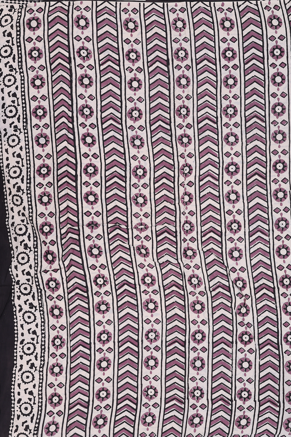 Jaipur Cotton Saree In Beige With Paisley Design