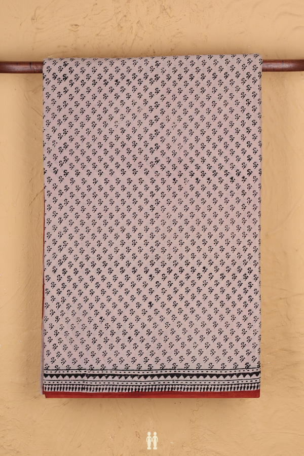 Jaipur Cotton Saree In Beige With Printed Design