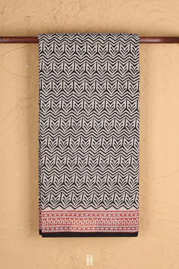 Jaipur Cotton Saree In Beige With Printed Design