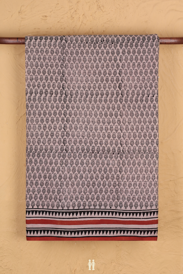 Jaipur Cotton Saree In Beige With Printed Design