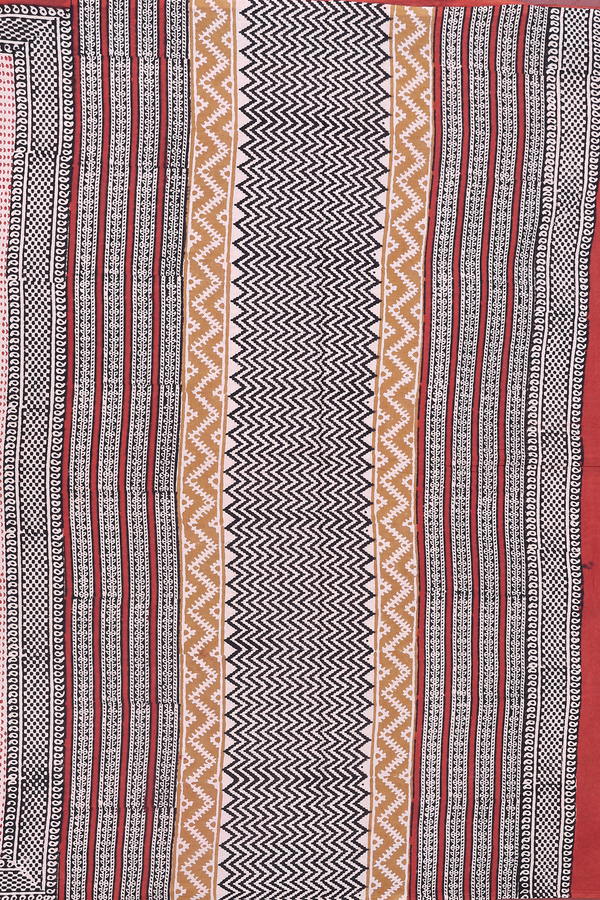 Jaipur Cotton Saree In Beige With Printed Design