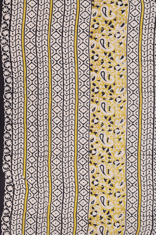 Jaipur Cotton Saree In Beige With Printed Design