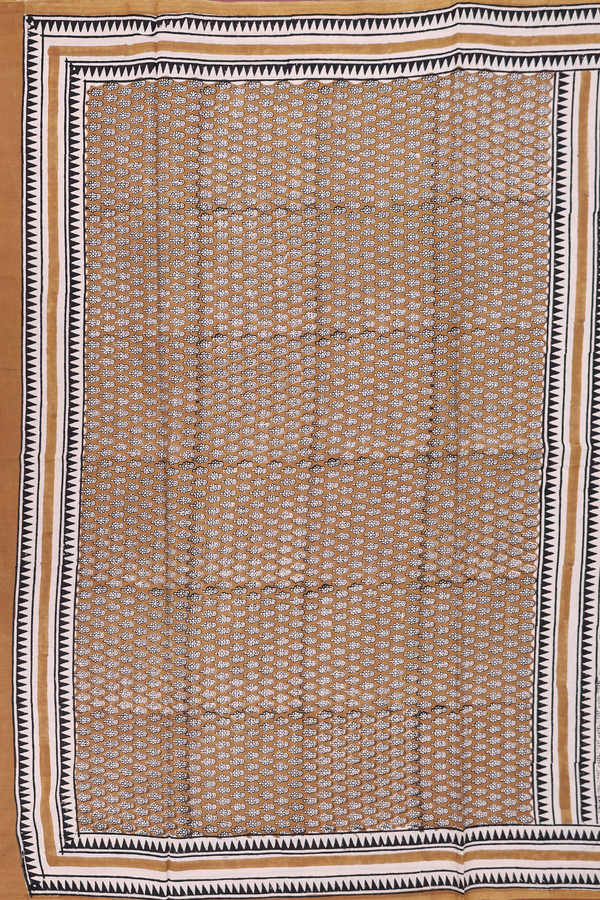 Jaipur Cotton Saree In Beige With Printed Design