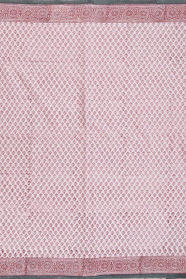 Jaipur Cotton Saree In Beige With Printed Design