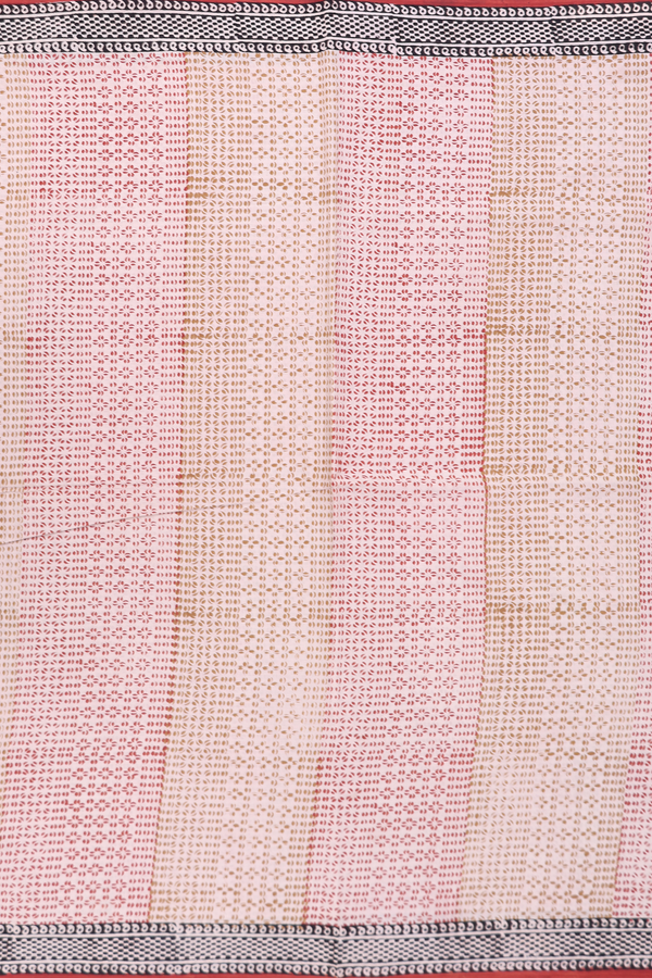 Jaipur Cotton Saree In Beige With Printed Design