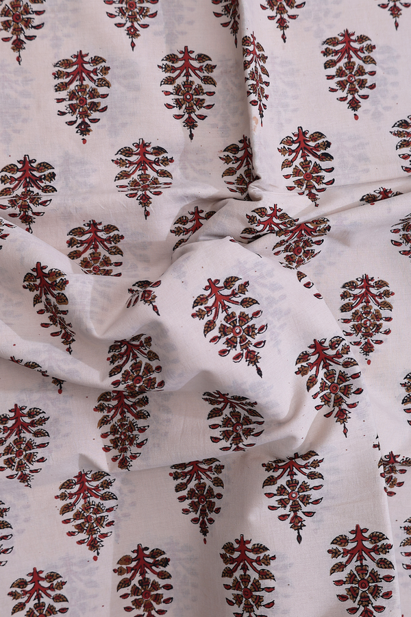 Jaipur Cotton Saree In Beige With Printed Design