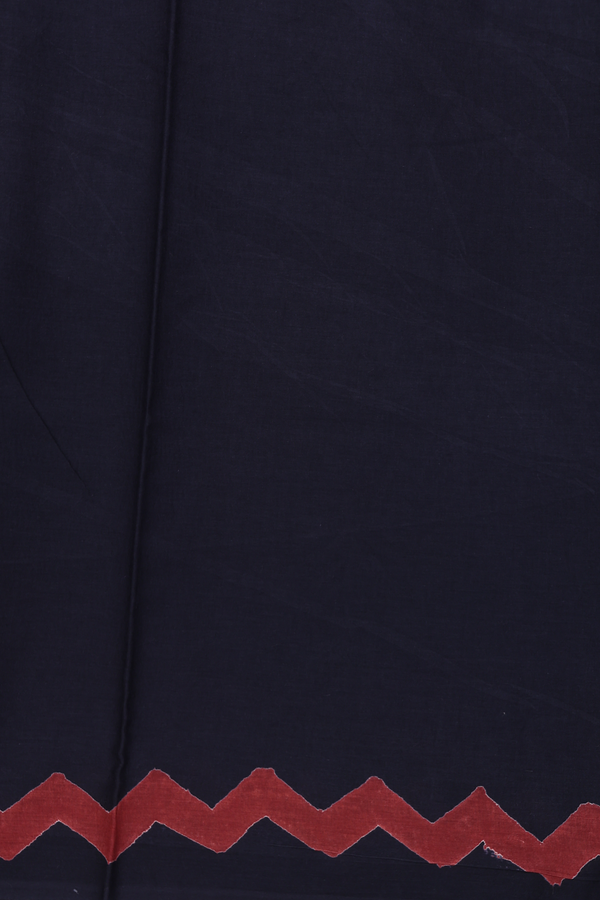 Jaipur Cotton Saree In Black With Floral Design