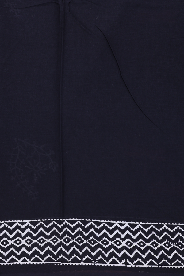 Jaipur Cotton Saree In Black With Printed Design