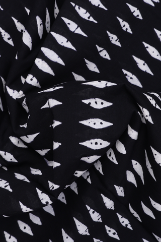 Jaipur Cotton Saree In Black With Printed Design