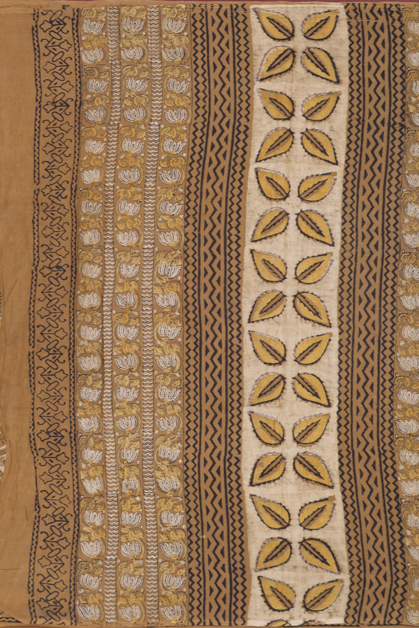 Jaipur Cotton Saree In Brown With Floral Printed Design
