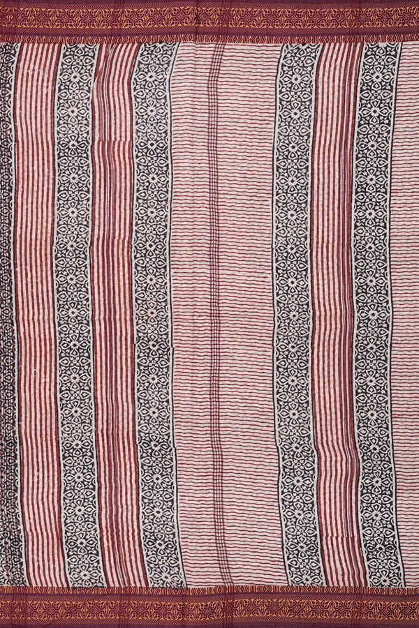 Jaipur Cotton Saree In Brown With Printed Design