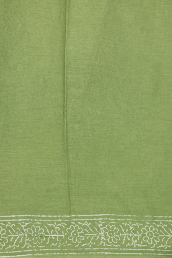 Jaipur Cotton Saree In Green With Printed Design