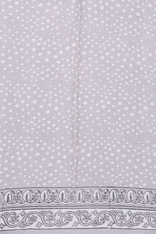 Jaipur Cotton Saree In Grey With Floral Design