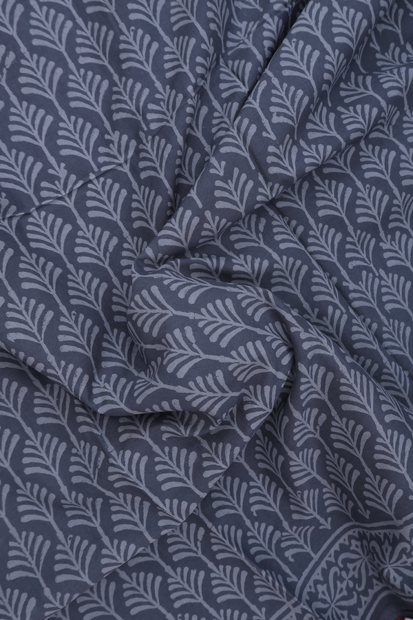 Jaipur Cotton Saree In Grey With Printed Design