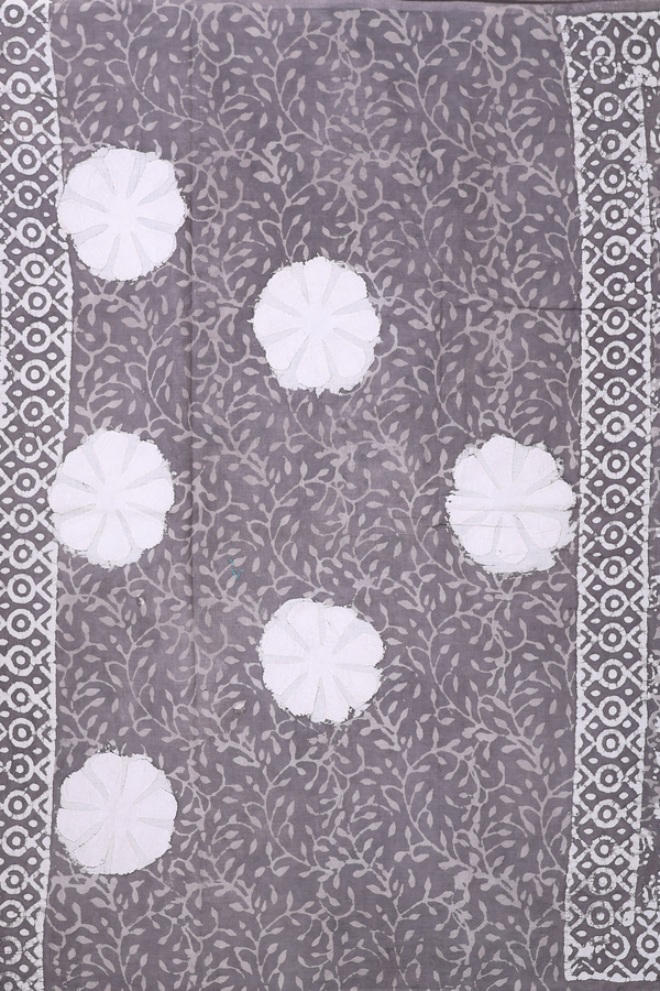 Jaipur Cotton Saree In Grey With Printed Design