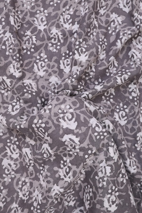 Jaipur Cotton Saree In Grey With Printed Design