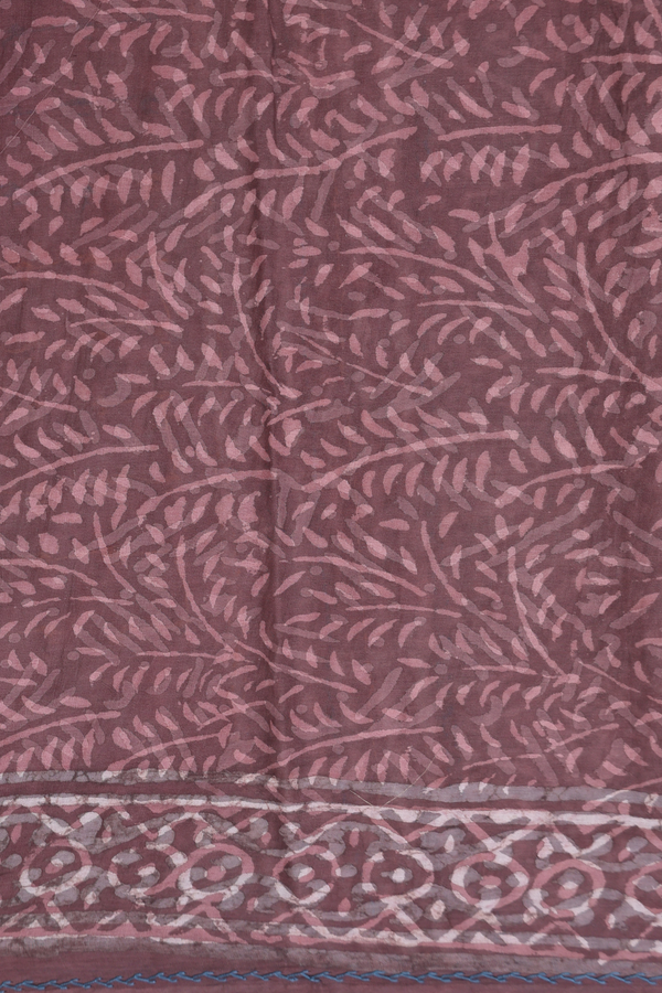 Jaipur Cotton Saree In Mulberry With Printed Design