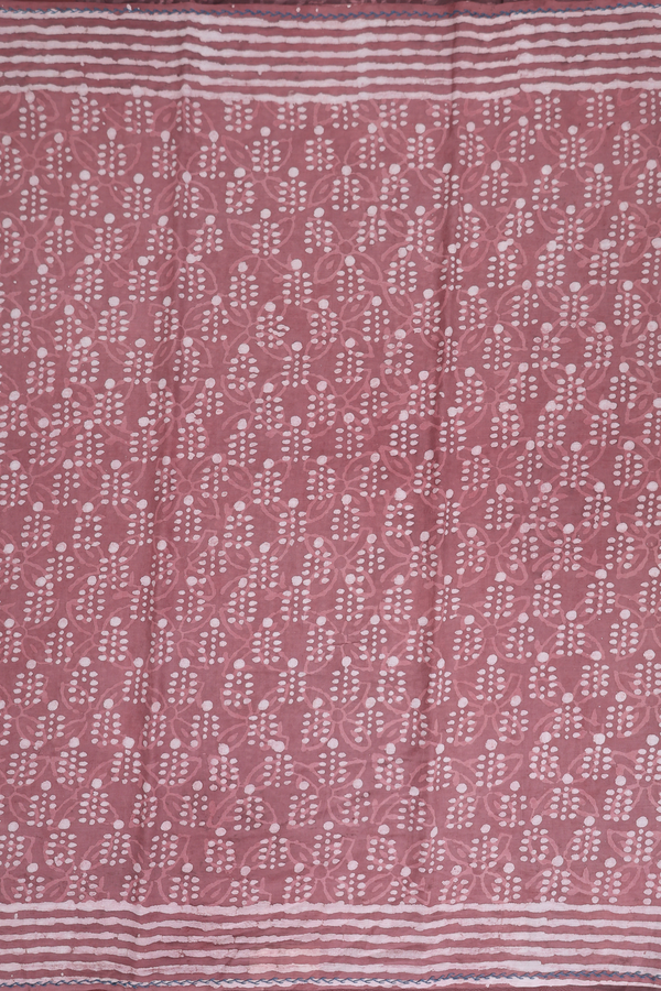 Jaipur Cotton Saree In Mulberry With Printed Design