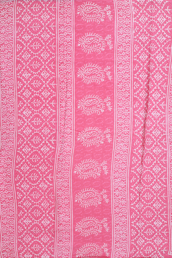 Jaipur Cotton Saree In Pink With Printed Design