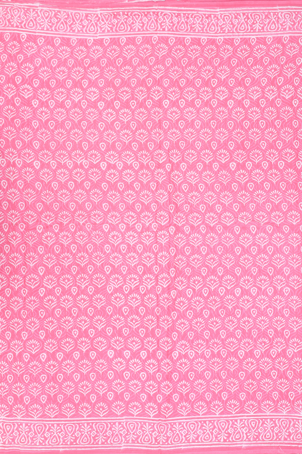 Jaipur Cotton Saree In Pink With Printed Design
